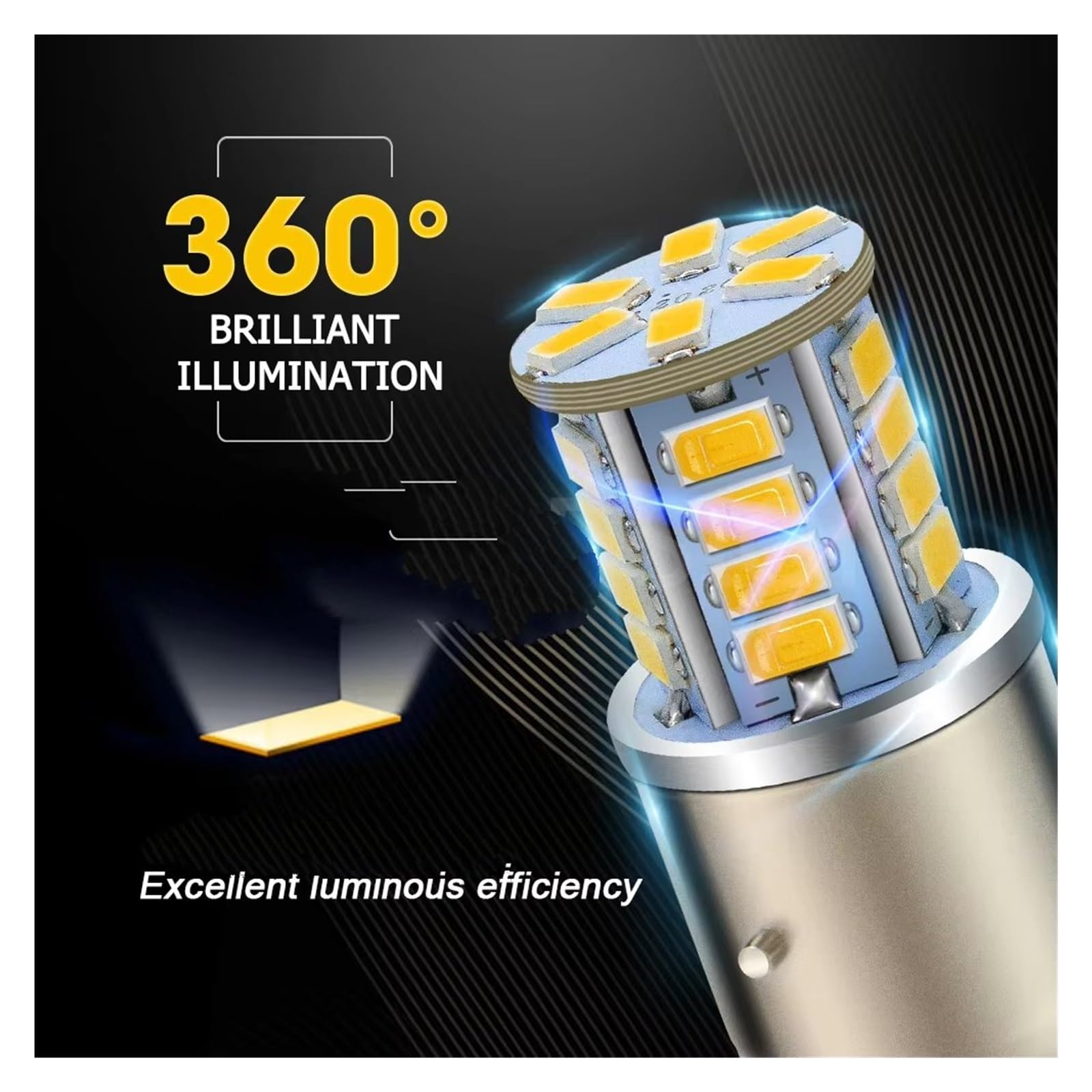Moto Phare Projecteur Ampoule Phare LED BA21D pour Moto Cyclomoteur Scooter 5730SMD CC 6-30V 12V 24V Jaune Citron Feux Croisement/Route Phare Moto LED(10Piece)
