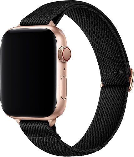 Miniatura 2 de SICCIDEN - Correas elásticas delgadas de repuesto para mujer Solo Loop compatibles con Apple Watch de 1.57, 1.49, 1.73 y 1.65 pulgadas, correa de
