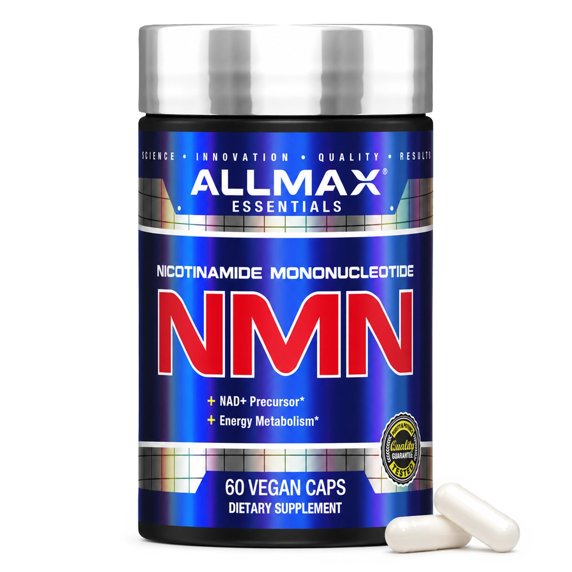 ALLMAX NMN Supplement, 500mg Nicotinamide Mononucleotide, 60 Capsules