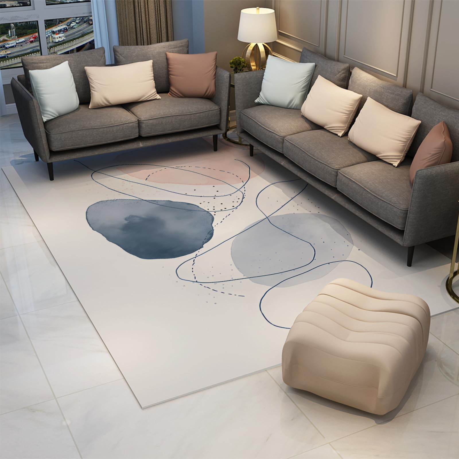 Proste linie artystyczny dywan w stylu nordyckim antypoślizgowy dywan można prać w pralce dywaniki do salonu sypialni przynoszą komfort i piękno 160 x 230 cm