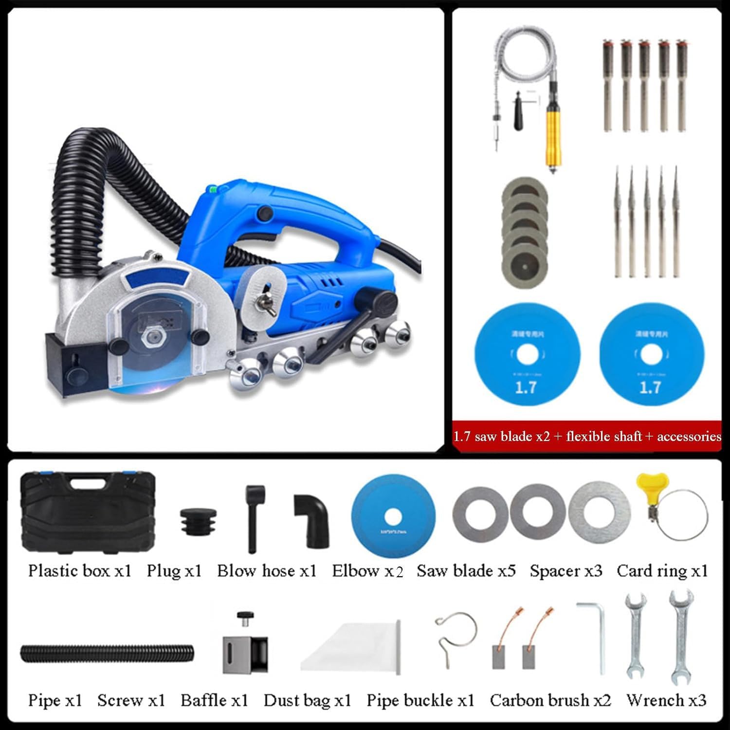 Limpiador Juntas Azulejos 9000 RPM, Herramienta Eléctrica para Quitar Juntas Azulejos con Soplador Agua Automático, Herramienta para Rejuntar Suelos 1200 W con Hoja Diamante