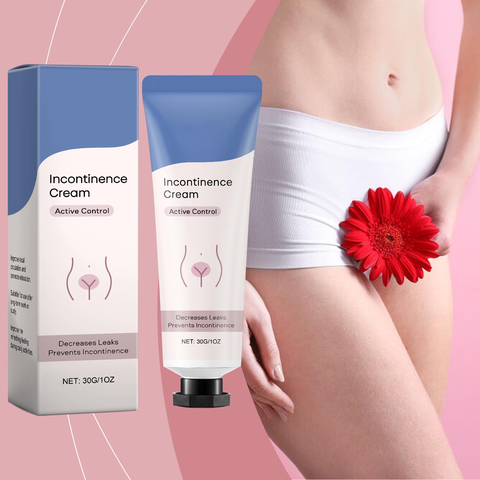 Inkontinenzcreme für Frauen, natürliche Formel, hautschützend, lindert Beschwerden, sanfte, beruhigende, leichte, nicht fettende Intimpflege für die tägliche Anwendung, kühlender (6PCS)
