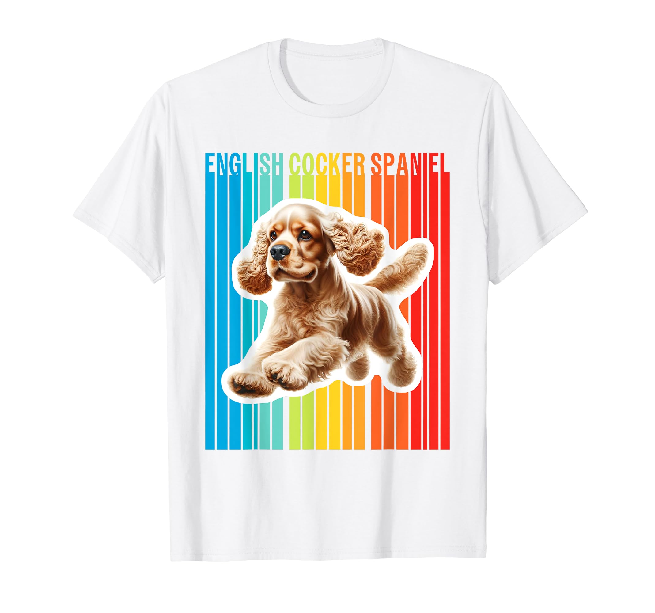Amazon | カラフルなイングリッシュコッカースパニエル Tシャツ | T
