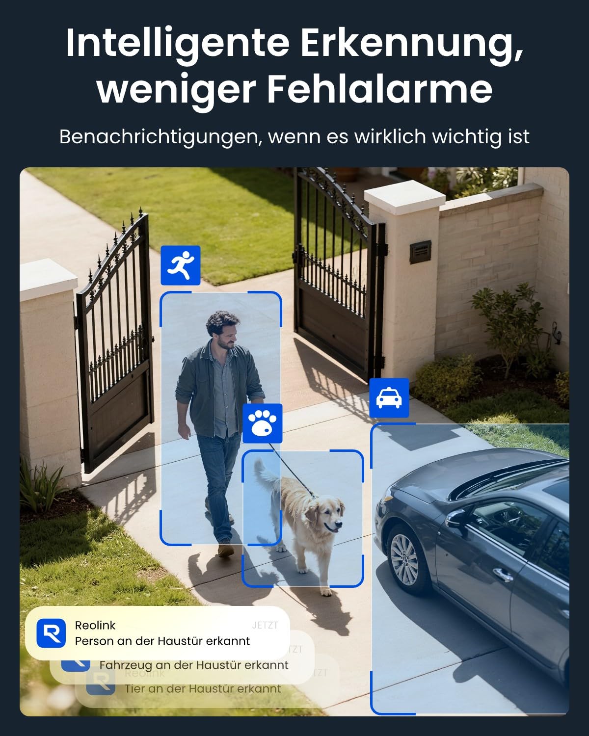 Reolink 12MP PoE Überwachungskamera Set mit 4X IK10 vandalensichere Aussenkameras, 145° Weitwinkel, Farbnachtsicht, Personen-/Fahrzeug-/Tiererkennung, 2-Wege-Audio, 8CH NVR mit 2TB HDD, RLK8-1200V4