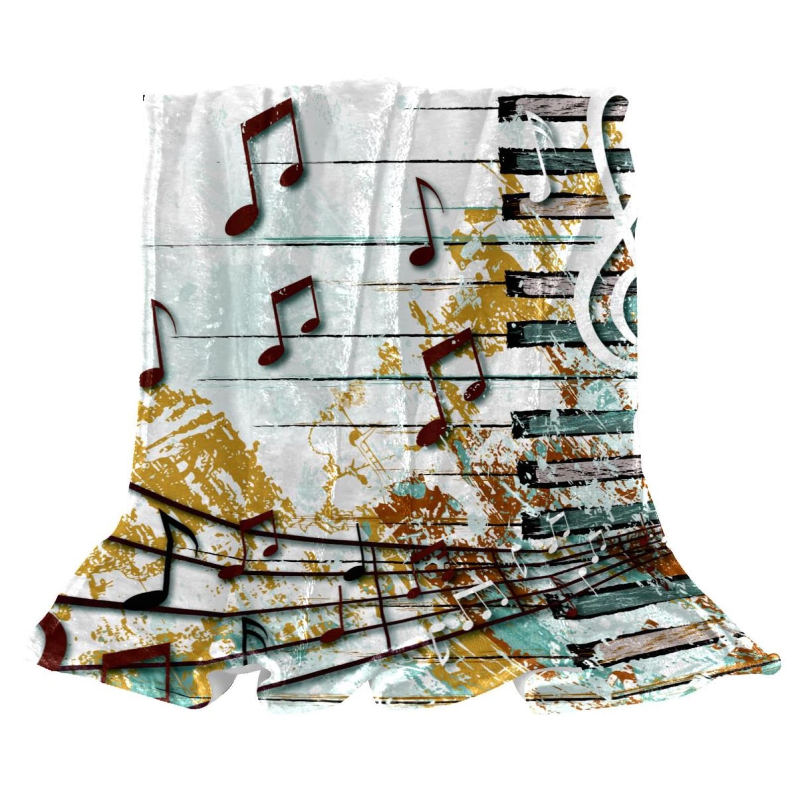 Couverture polaire musique plaid chaud doux contre les soirées froides sur canapé