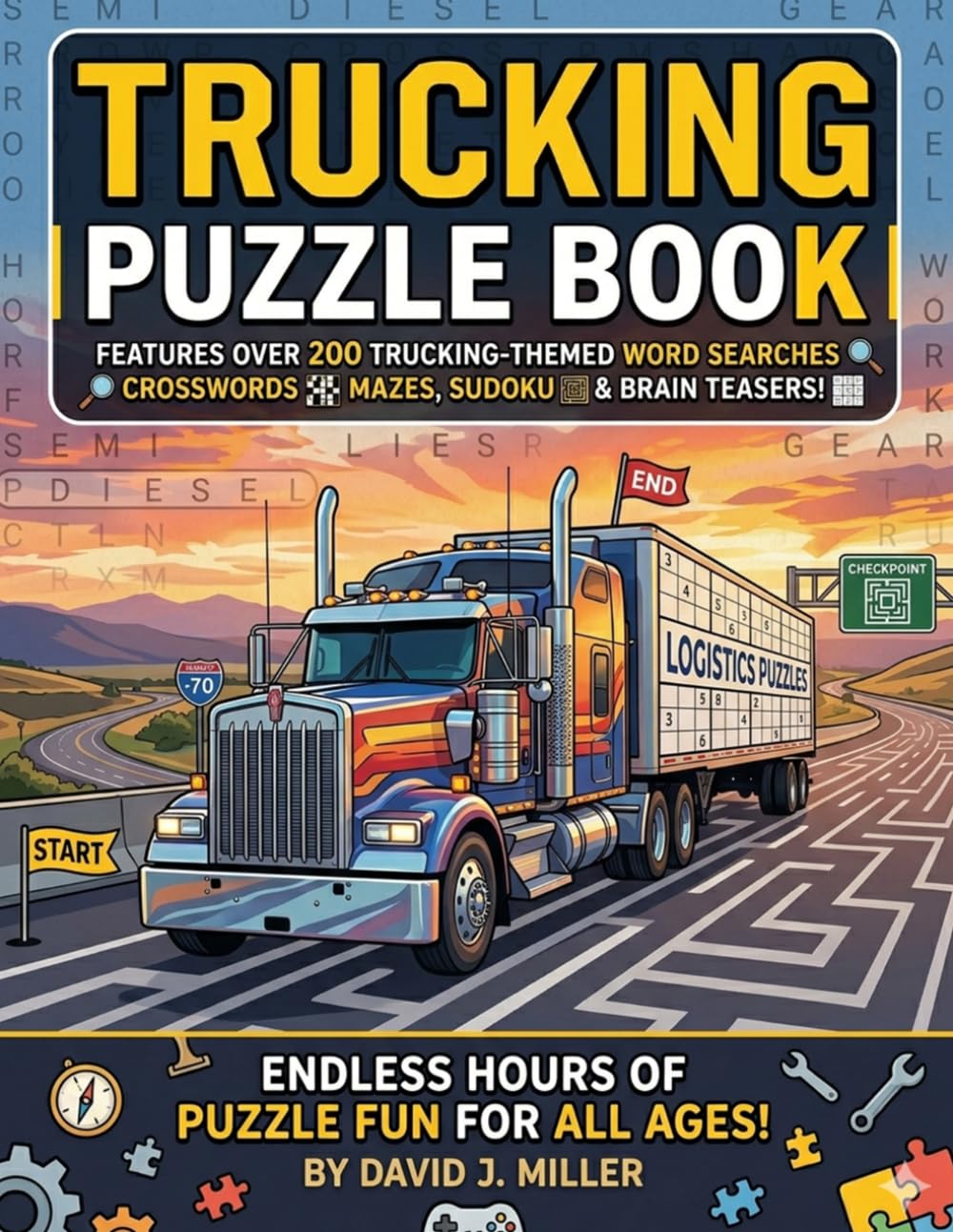 Trucking Puzzle book: Long-Haul Truck Driver Word Search 100 Large Print Road Life Puzzles for Truckers, Owner-Operators, CDL Drivers and Trucking Enthusiasts