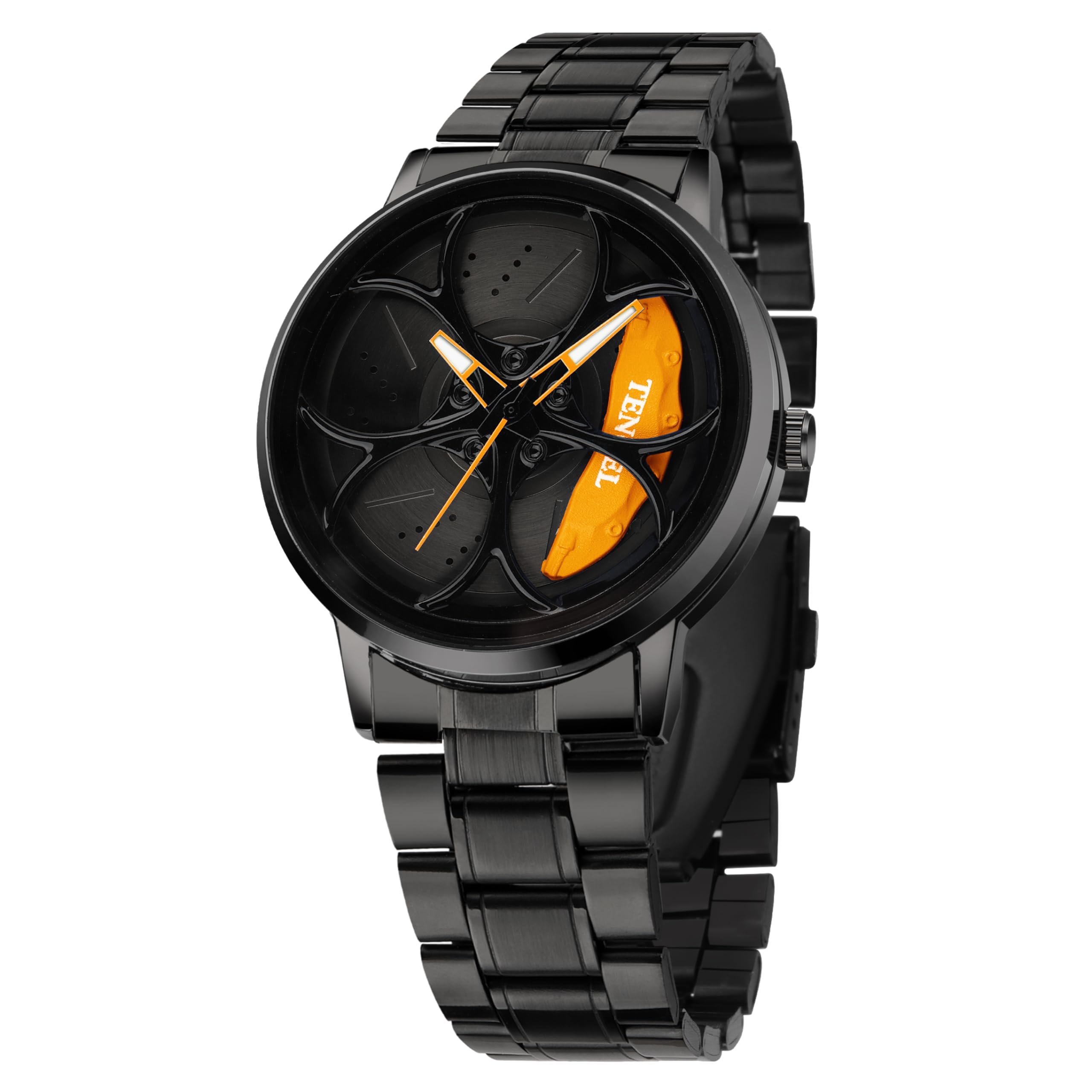 Matrix Tencil 2.0 | Car Spinning Wheel Dial with Black Coated Stainless Steel Chain & Butterfly Double Snap Lock for Men & Boys (Orange) (B0DHNCHZ94) Amazon Price History, Amazon Price Tracker