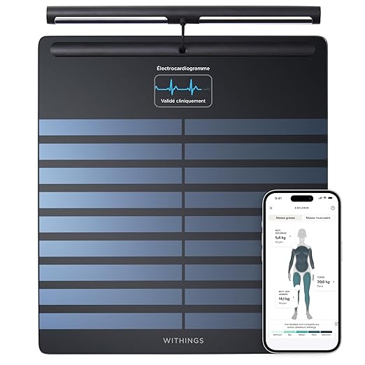 WITHINGS Body Scan - Balance connectée Wi-Fi pour améliorer sa santé, pèse personne impédancemètre, analyse de composition corporelle, masse graisseuse, musculaire, hydrique, Électrocardiogramme
