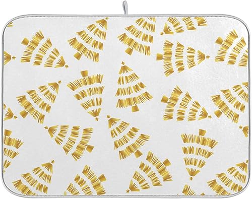 Christmas Tree Forest Dish Mat Dish Drying Mat For Kitchen Counter Countertop Mat Tapete Para Cocina 16'' x 18''