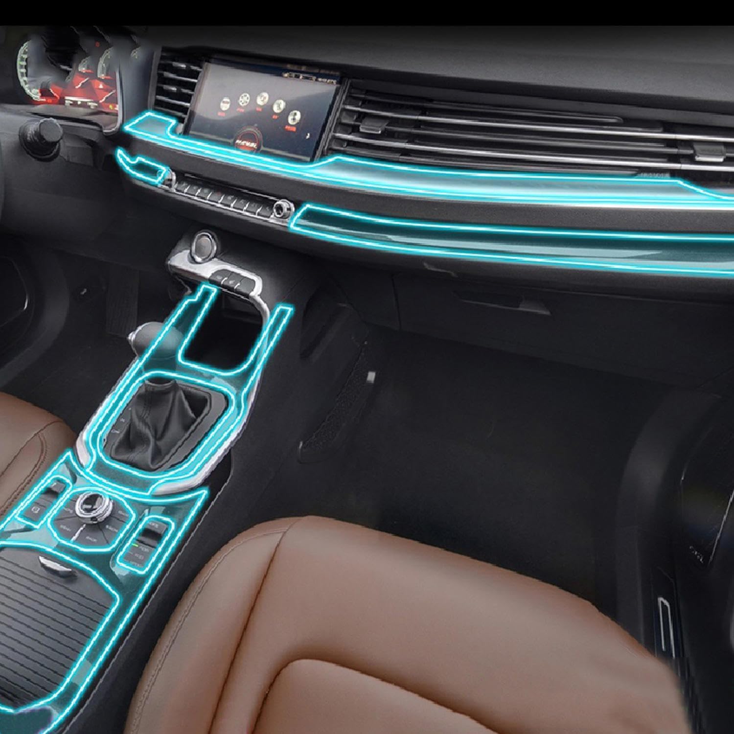 Film TPU Haval H6 2017-2021 protection anti-rayures de console centrale auto