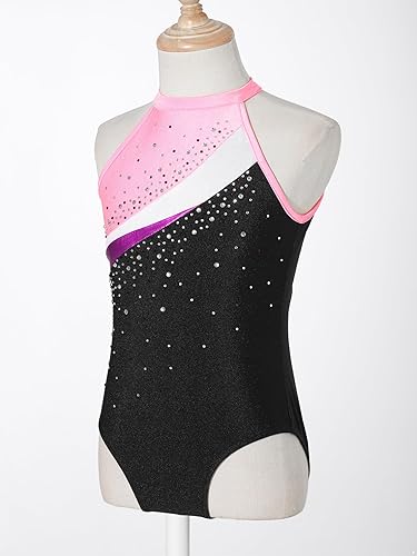 Miniatura 5 de Trajes de ballet brillantes para niñas y niñas, leotardo de gimnasia sin mangas con pantalones cortos y banda para el cabello