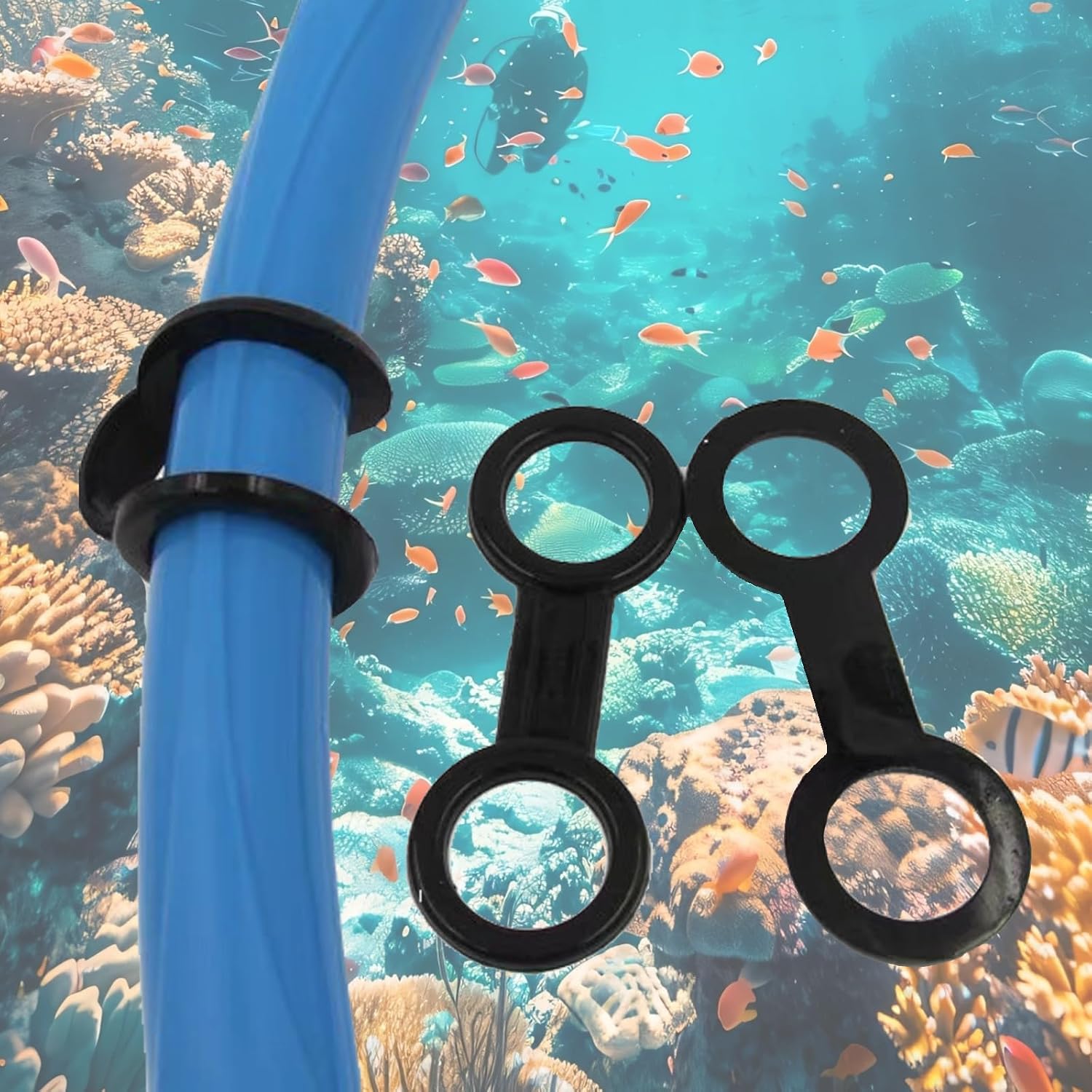 2Pcs Silicone Snorkel Keeper Clip for Scuba Diving Mask