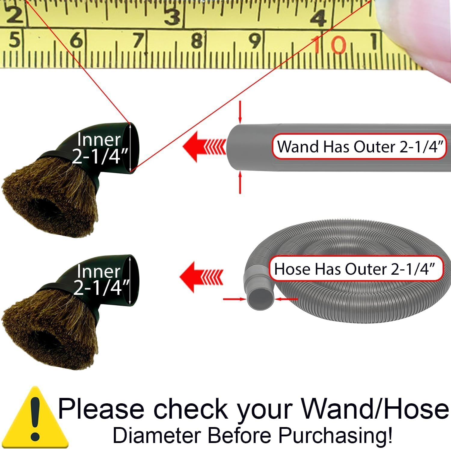 Upgraded Vacuum Cleaner Attachment Kit - Turbo Brush Head & Vacuum Dust Brush - Cleaning Accessories Set for Deep Cleaning, Pet Hair, Car Interior, Sofa & Home