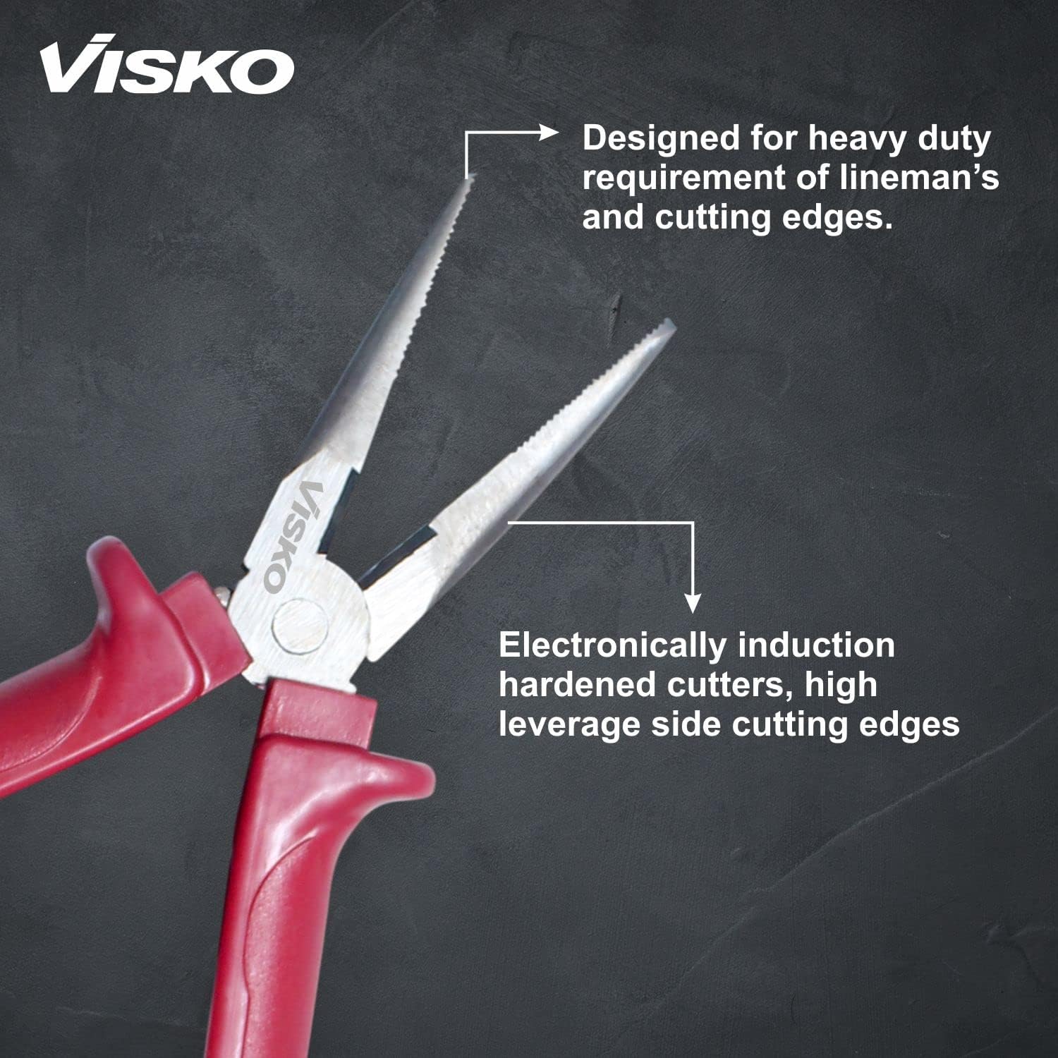 VISKO 255 7" Long Nose Plier | Cutting player | Cutting plier | Pliers | Pliers for Home | Player Tools | Combination plier | For electrical Work | Red Color | 3