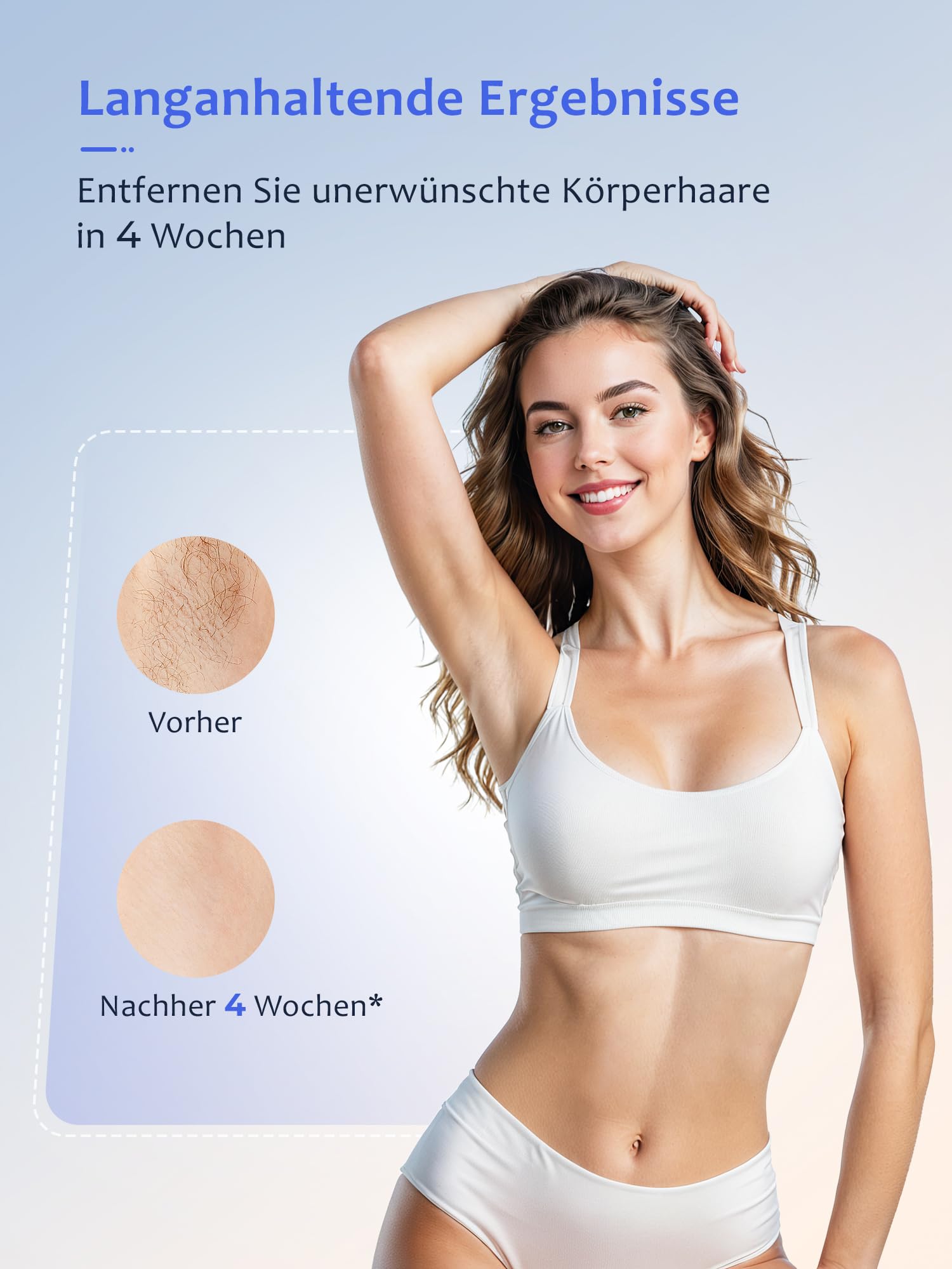 IPL Haarentfernungsgerät mit Kühlfunktion MAX 19.8J 999.900 Lichtimpulse 9 Energiestufen Weiß