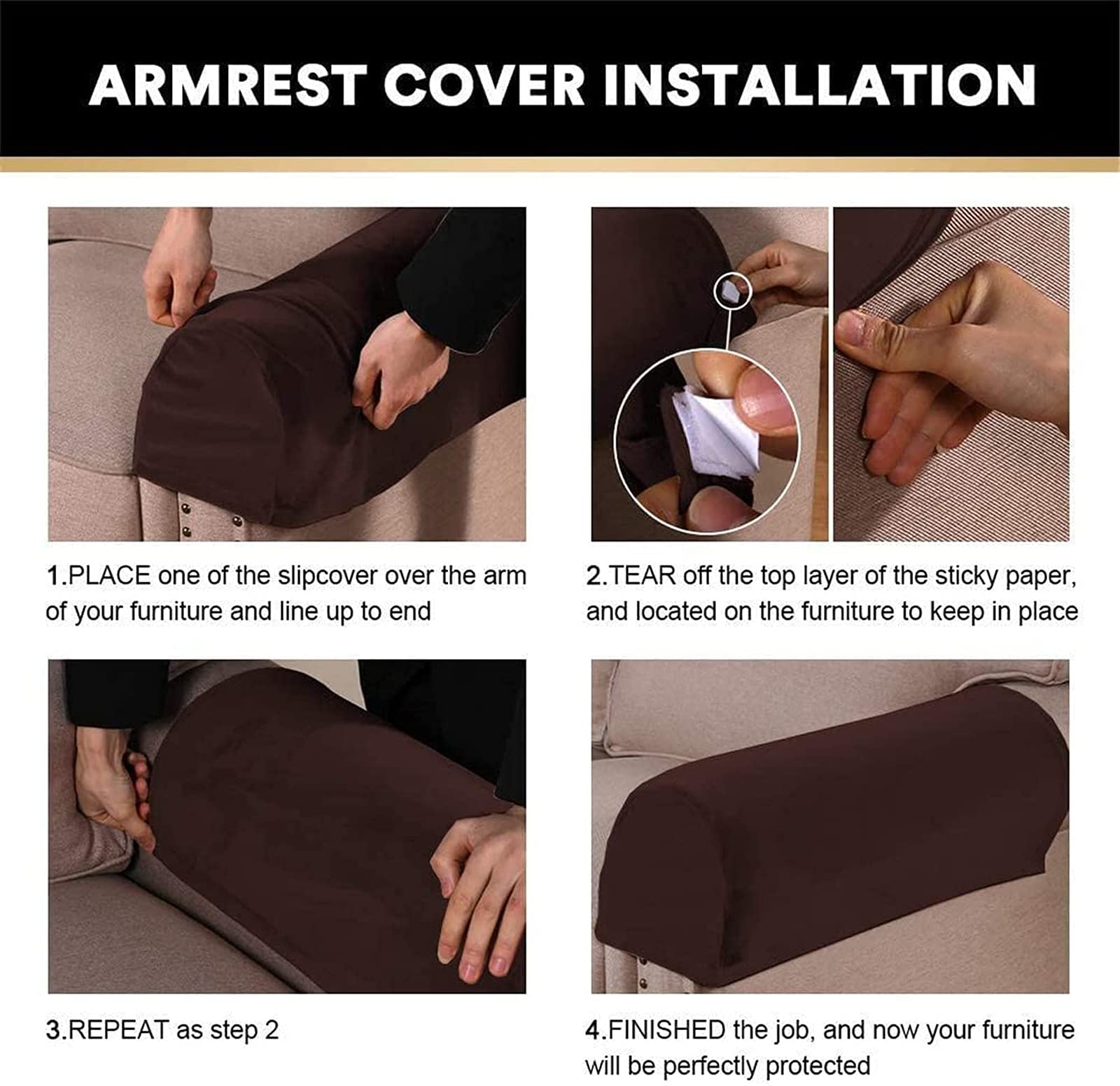 Copribraccioli for poltrona, Copribraccioli for poltrona, Copribraccioli elasticizzati for poltrona, Copribraccioli antiscivolo, Copribraccioli for poltrona, in velluto spesso, Copribraccioli for prot
