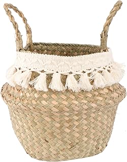 Toyvian 1pc Straw Basket Wedding Flower Planter Pots for Indoor Plants Foldable Flower Basket Laundry Basket Foldable Plant Basket Folding Laundry Basket Household Storage Basket Khaki Toy