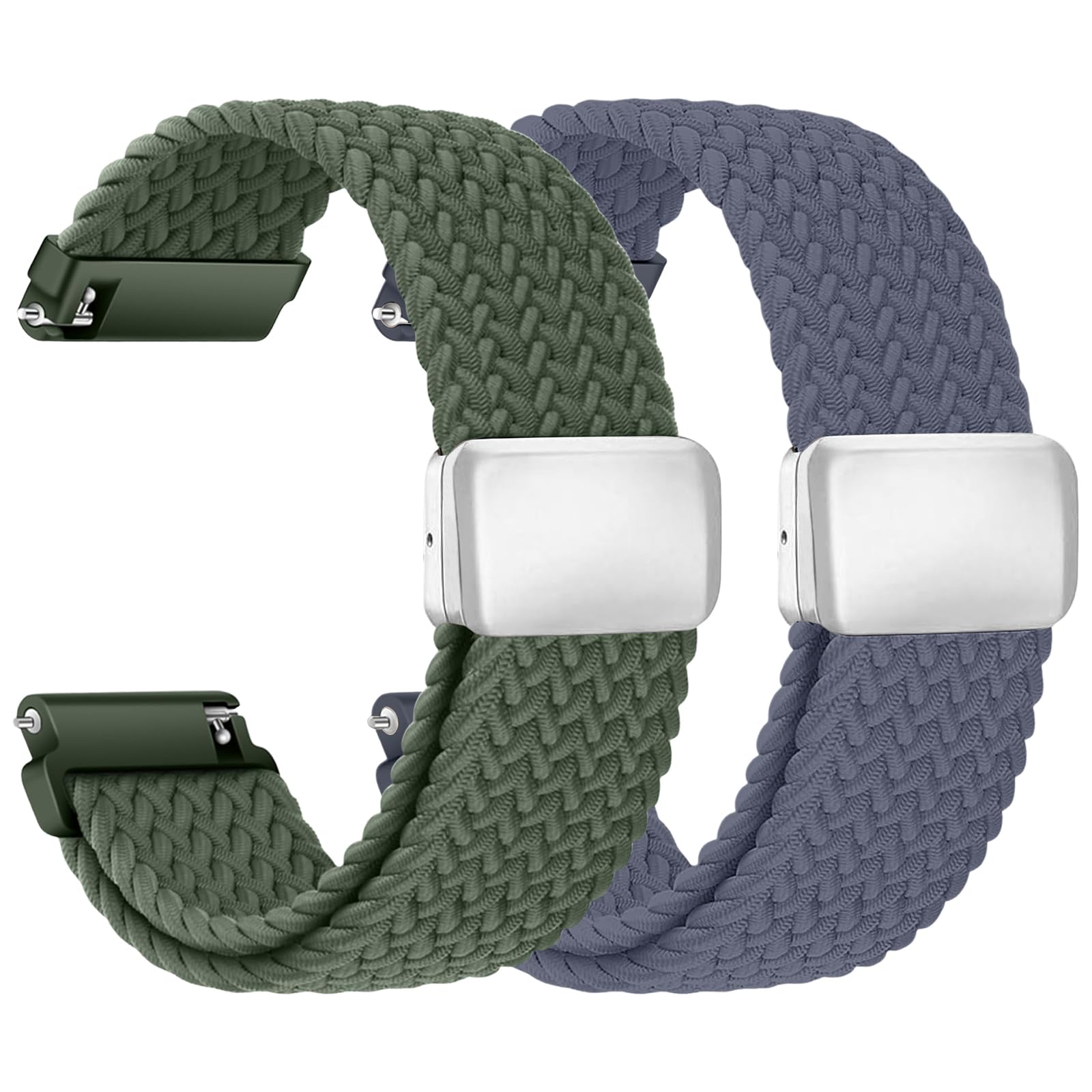 chinbersky Nylon Geflochtenes Uhrenarmband 20mm Uhrenarmband 22mm mit Magnetischem Verschluss, für Herren Damen Elastisches Ersatzarmband
