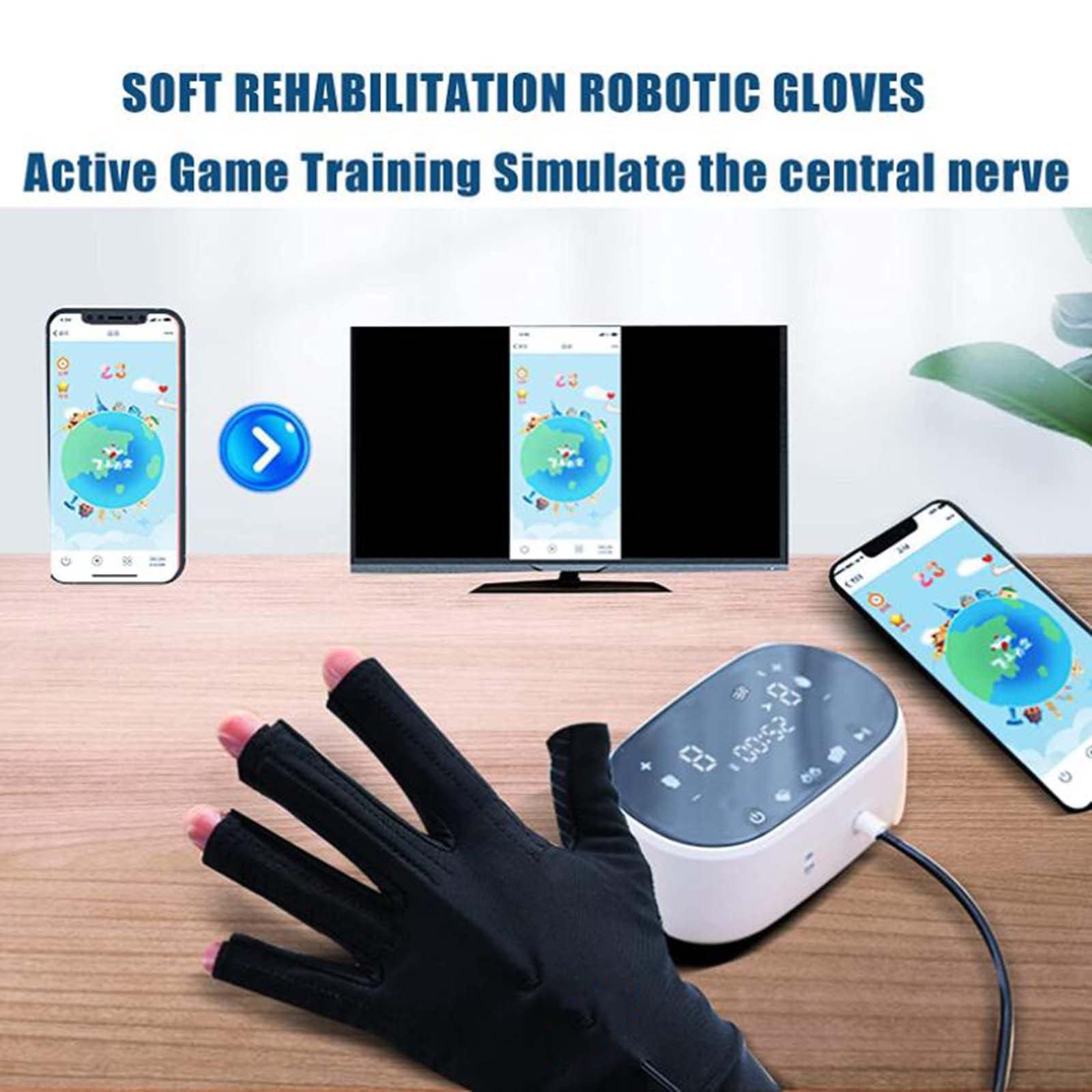Rękawice robota rehabilitacyjnego, rękawice do samodzielnego treningu rehabilitacyjnego, sprzęt treningowy do rehabilitacji udaru Hemiplegia, ochraniacz do prostowania palców,S-orangerighthand