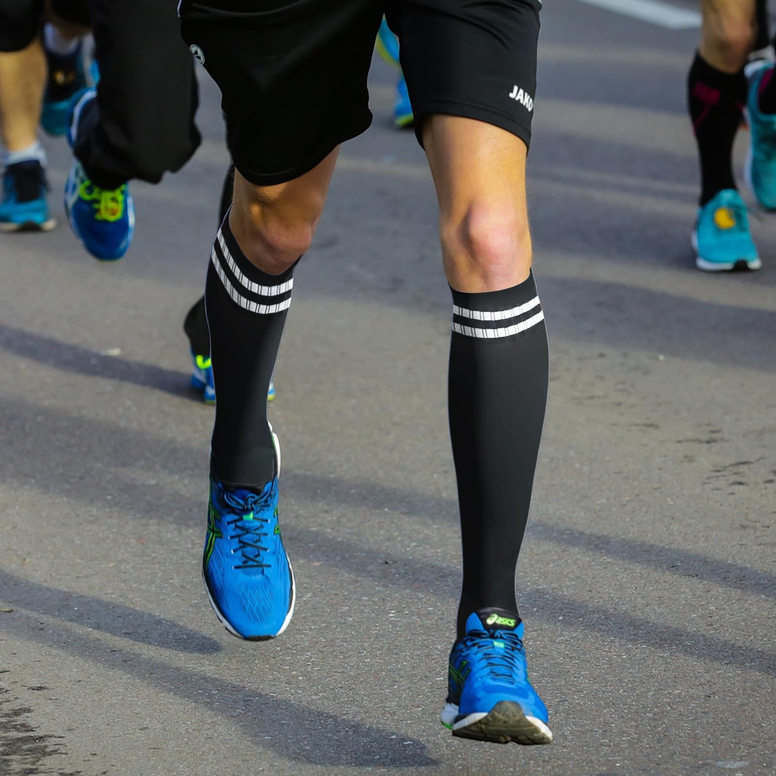 Chaussettes de Football Enfant Noires pour Garçons Filles 5-12 Ans