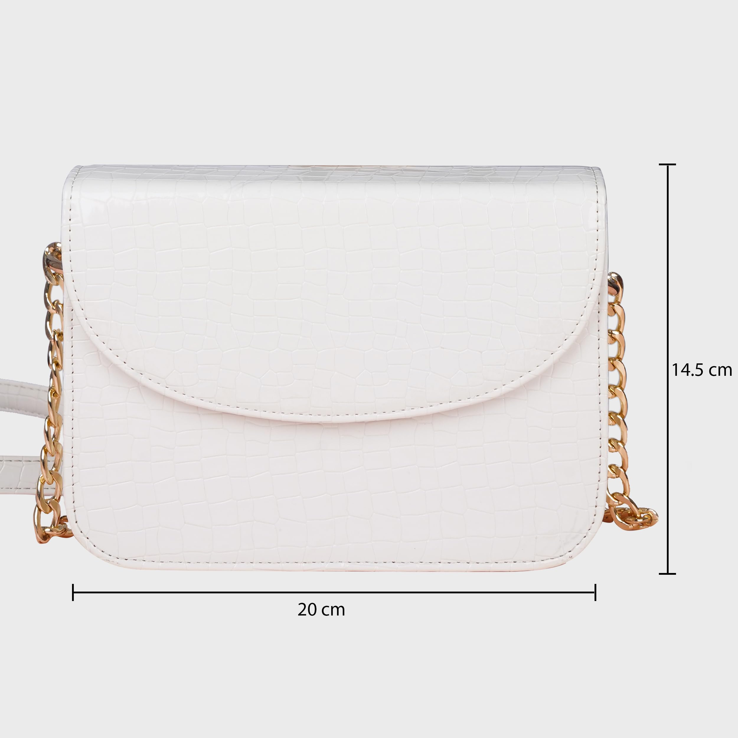 The Wallet Store Premium Brick Style Leather Sling Bag - White