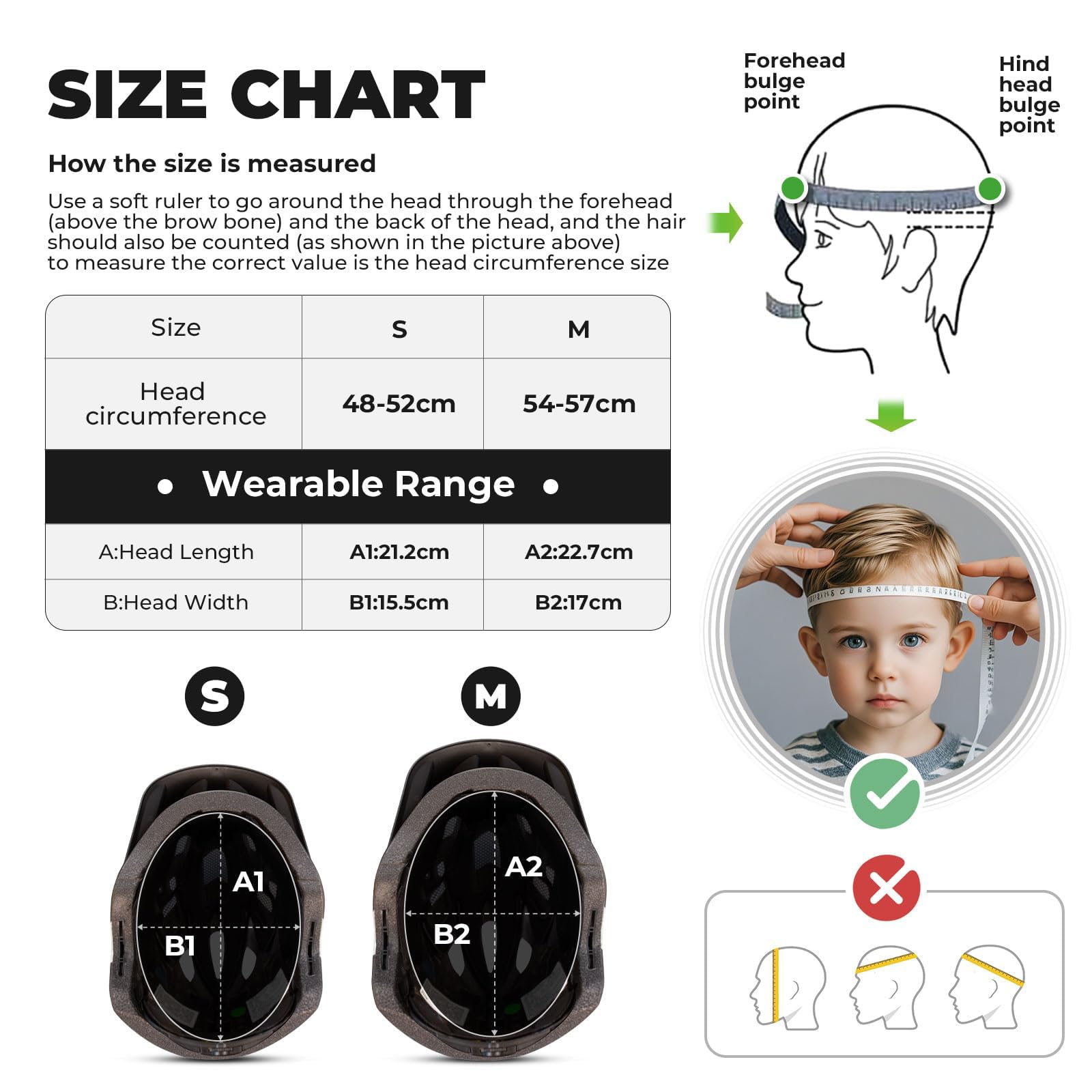 ROCKBROS Casco Bambino Integrale per Bici, Caschetto Bicicletta per Bambini Bimbi, per MTB, BMX, Protezione Sicurezza con Mento Rimovibile, Certificato CE, Dimensioni Regolabili
