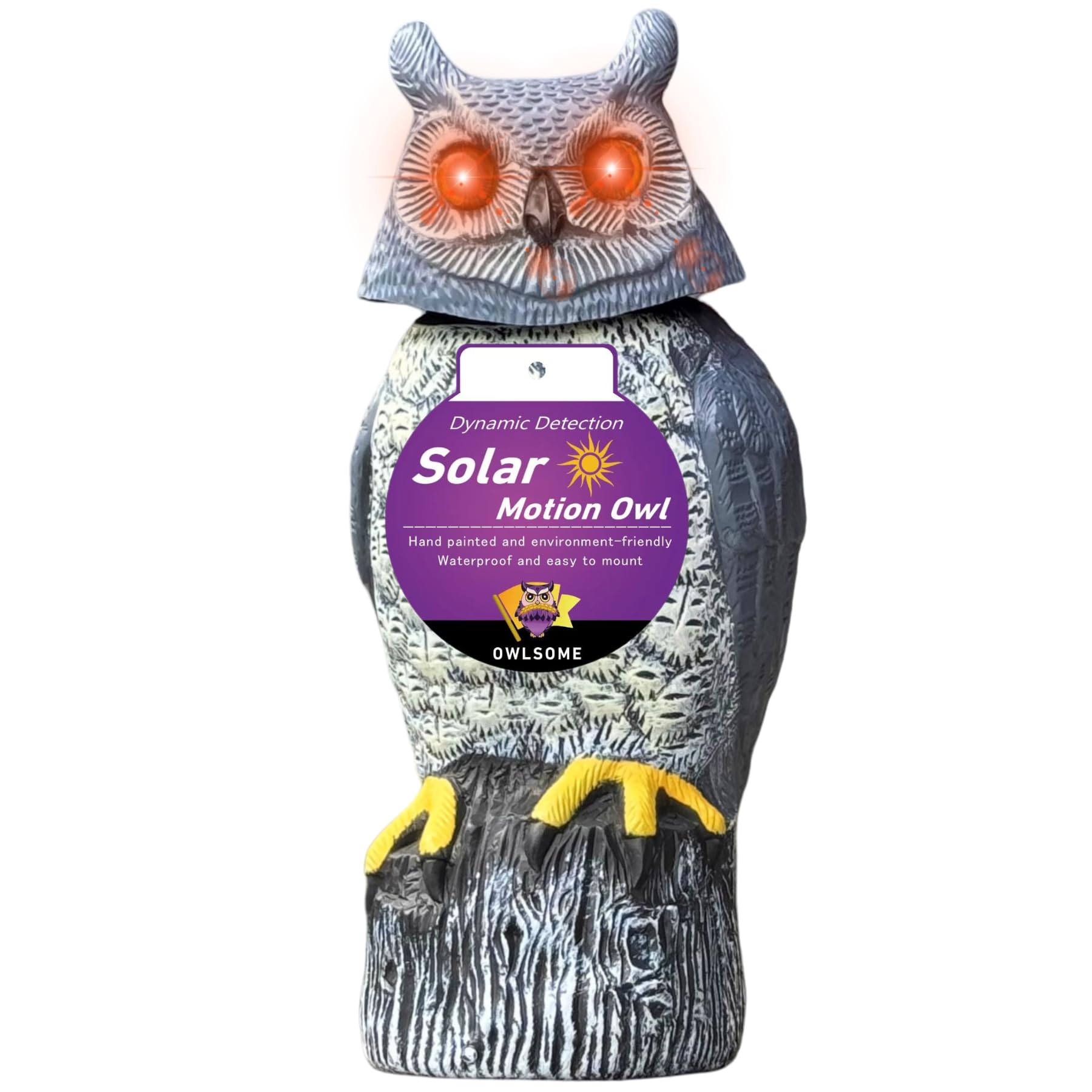 Amazon.com: Owlsome Solar Owl with Colored Flashing Eyes, Rotating
