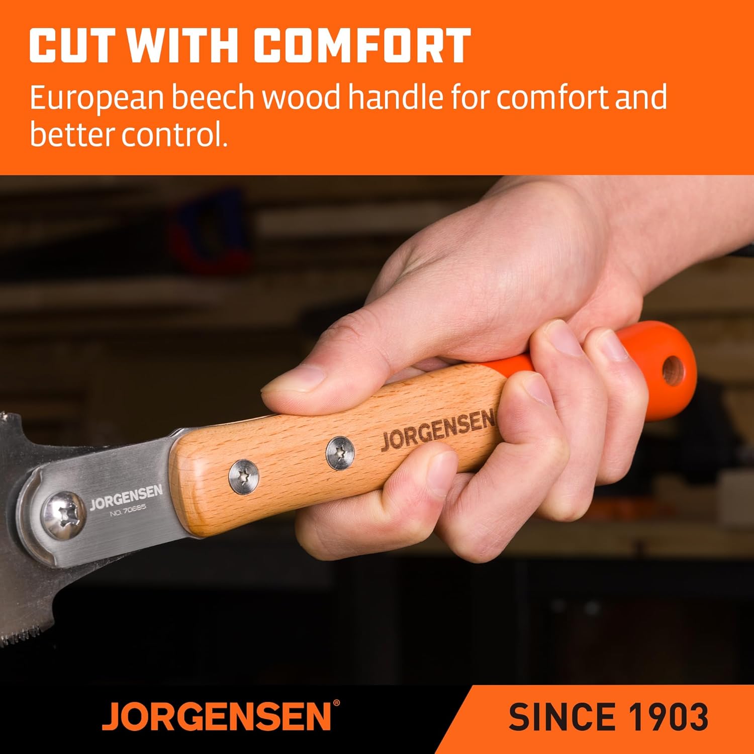 JORGENSEN Japanese Pull Saw RYOBA, 7 Inch Pro Double Edge, SK5 Flexible Blade, 18 TPI & 7-12 TPI, Woodworking Hand Saw for Hardwood & Softwood, Wood Trim