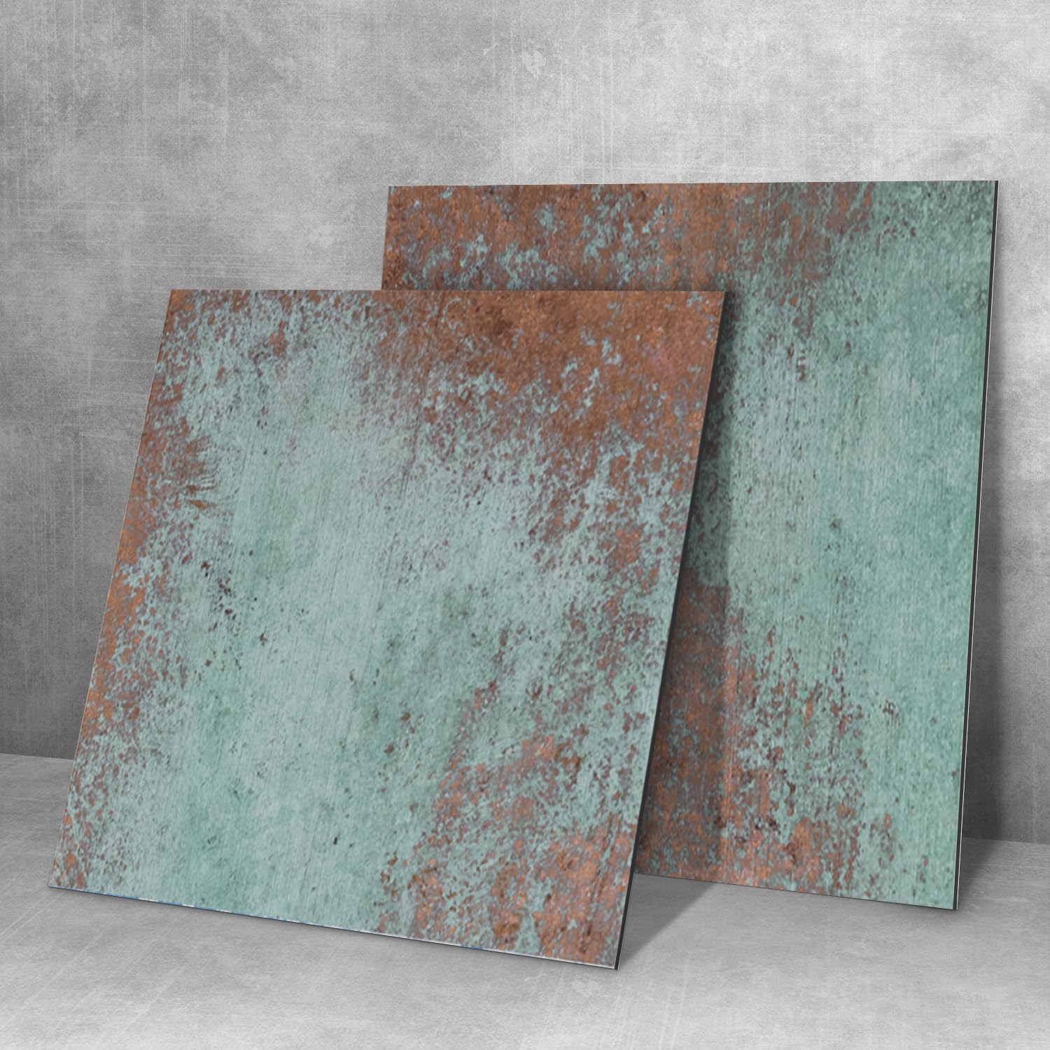 Credence cuisine bleu bronze 19.5x19.5 cm | Protege mur 9 pieces