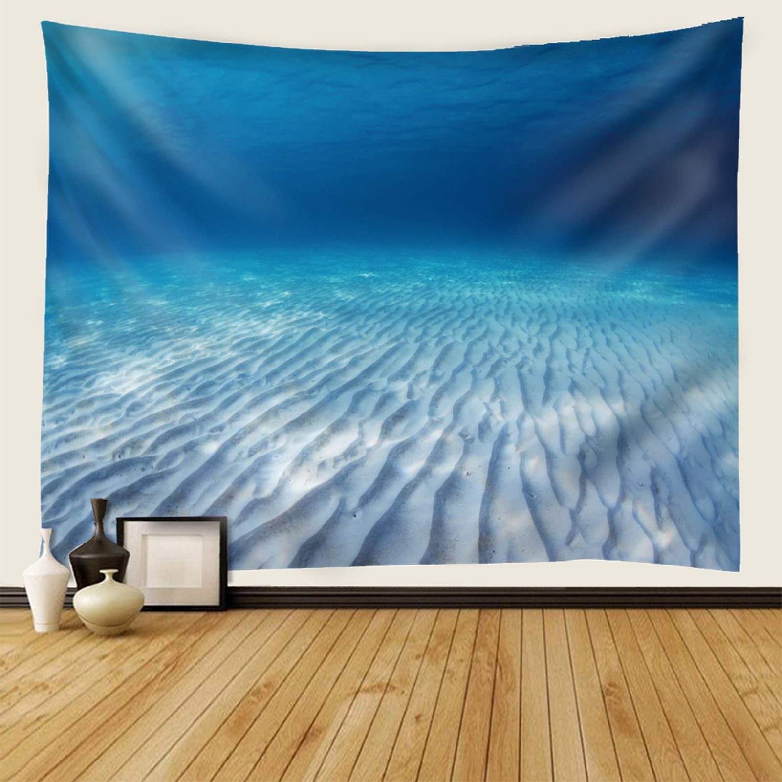 RDSGYZ Zasłona ścienna z motywem morza, dywan ścienny 260 x 240 cm, podwodna, makata, chusta na ścianę, dywan ścienny, dywan ścienny, sypialnia, pokój dziecięcy