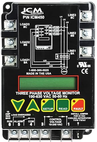 ICM controles ICM450, memoria de 25 fallos, monitor LCD trifásico para configuración y diagnóstico, identificación de fallos