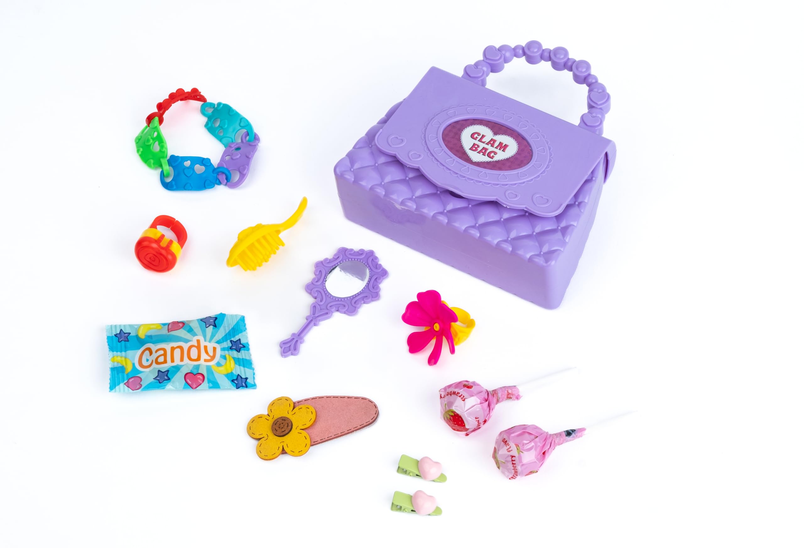 Hoppin Sweet Surprise Candy & Toy Gift Bundle for Girls | Princess Egg, Teddy Fan, Glam Bag, Princess Heart & Candy Cart | 5-in-1 Surprise Toys with Candies-image-23