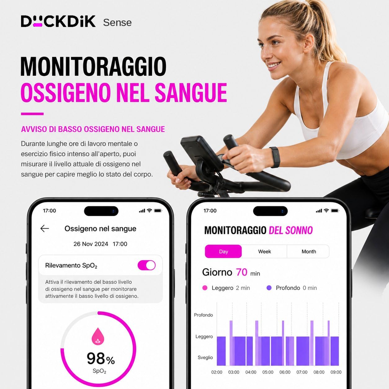 Smart Band Metal 2026, Bracciale Fitness senza Display Uomo Donna, GPS, Batteria Oltre 1 Mese, Cardio 24/7, SpO₂, Monitoraggio Sonno, Contapassi, 170+ Sport, 2 Cinturini (Nero)