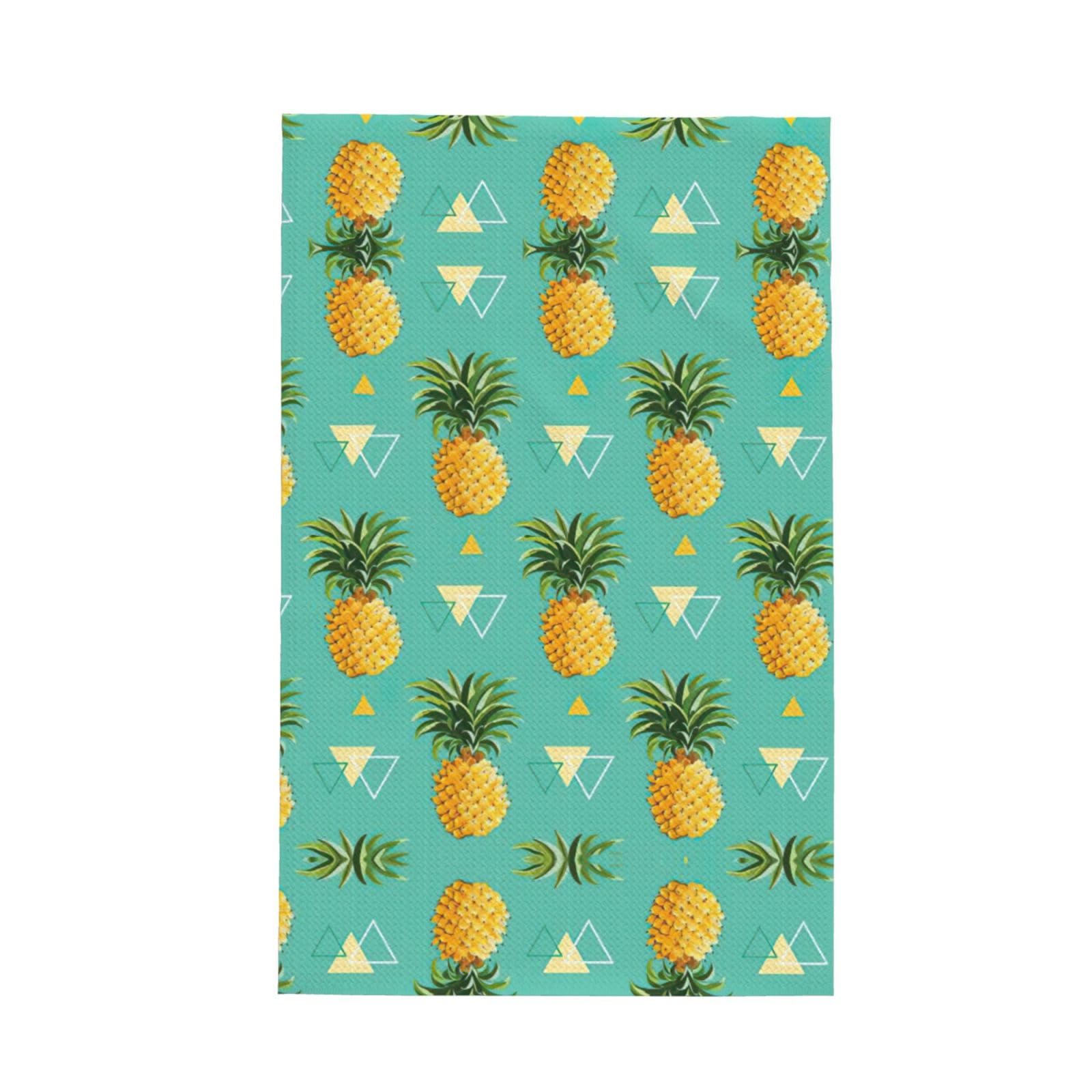 Xxahnbm Black Tropical Fruit Pineapple Print Waffle Kitchen Towel,Absorbent Hand Towel