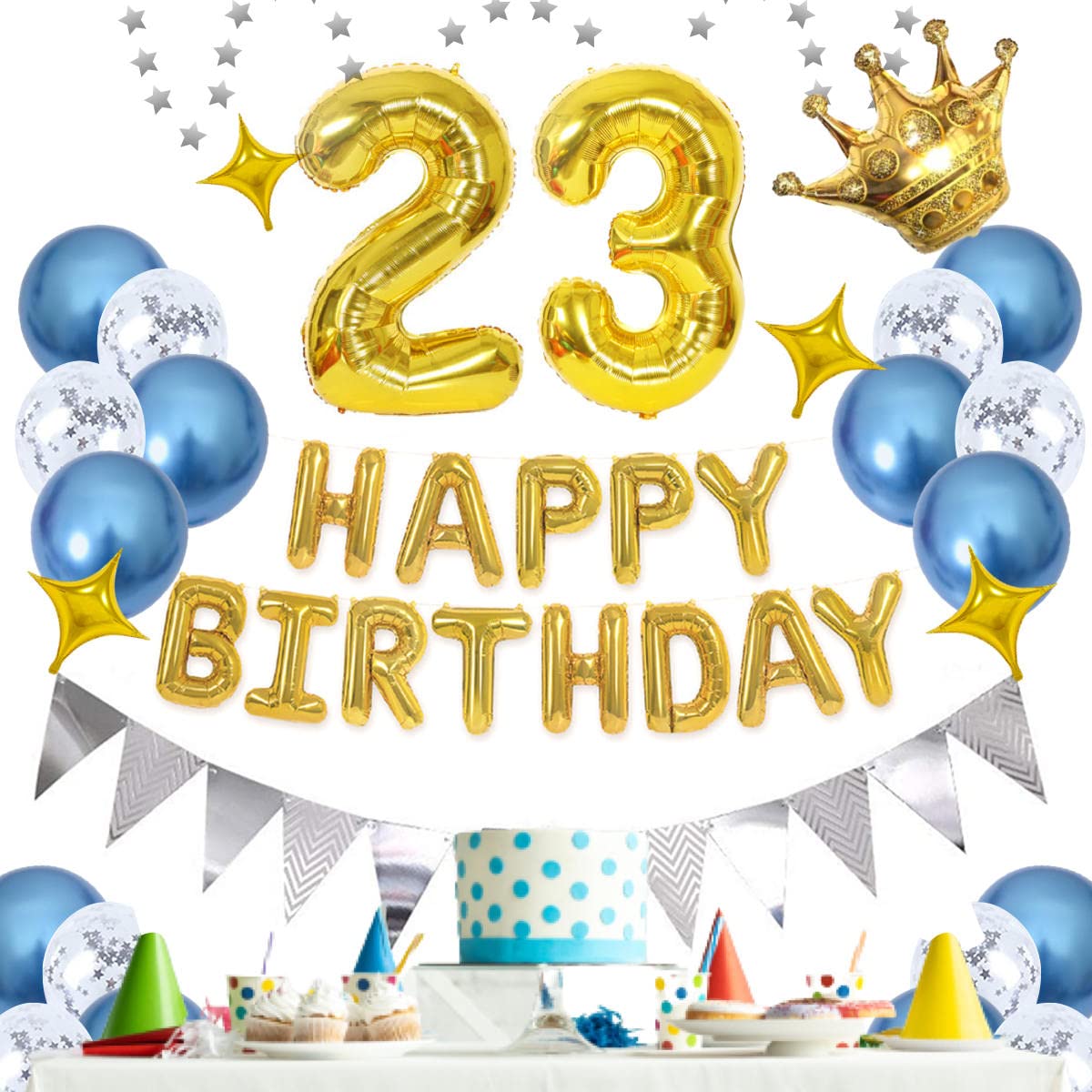 Amazon | 23歳 数字誕生日風船 飾り 数字バルーン 組み合わせ 「HAPPY