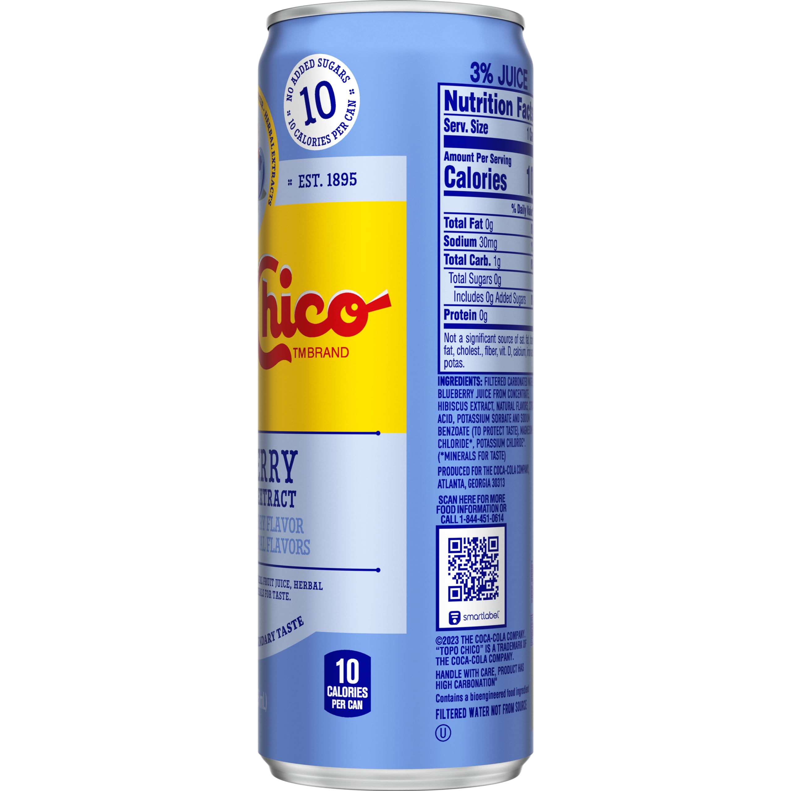 Topo Chico Sabores Blueberry with Hibiscus Extract 12oz Can