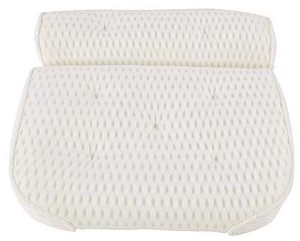 HOME-X Bath Pillow for Neck and Back Support, Soft Bath Cushion with Suction Cups for the Bathtub, 14