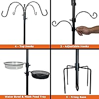 Vista 4 de Ashman Deluxe Premium - Estación de alimentación para pájaros, 22 pulgadas de ancho x 91 pulgadas de alto (82 pulgadas sobre el suelo), color negro