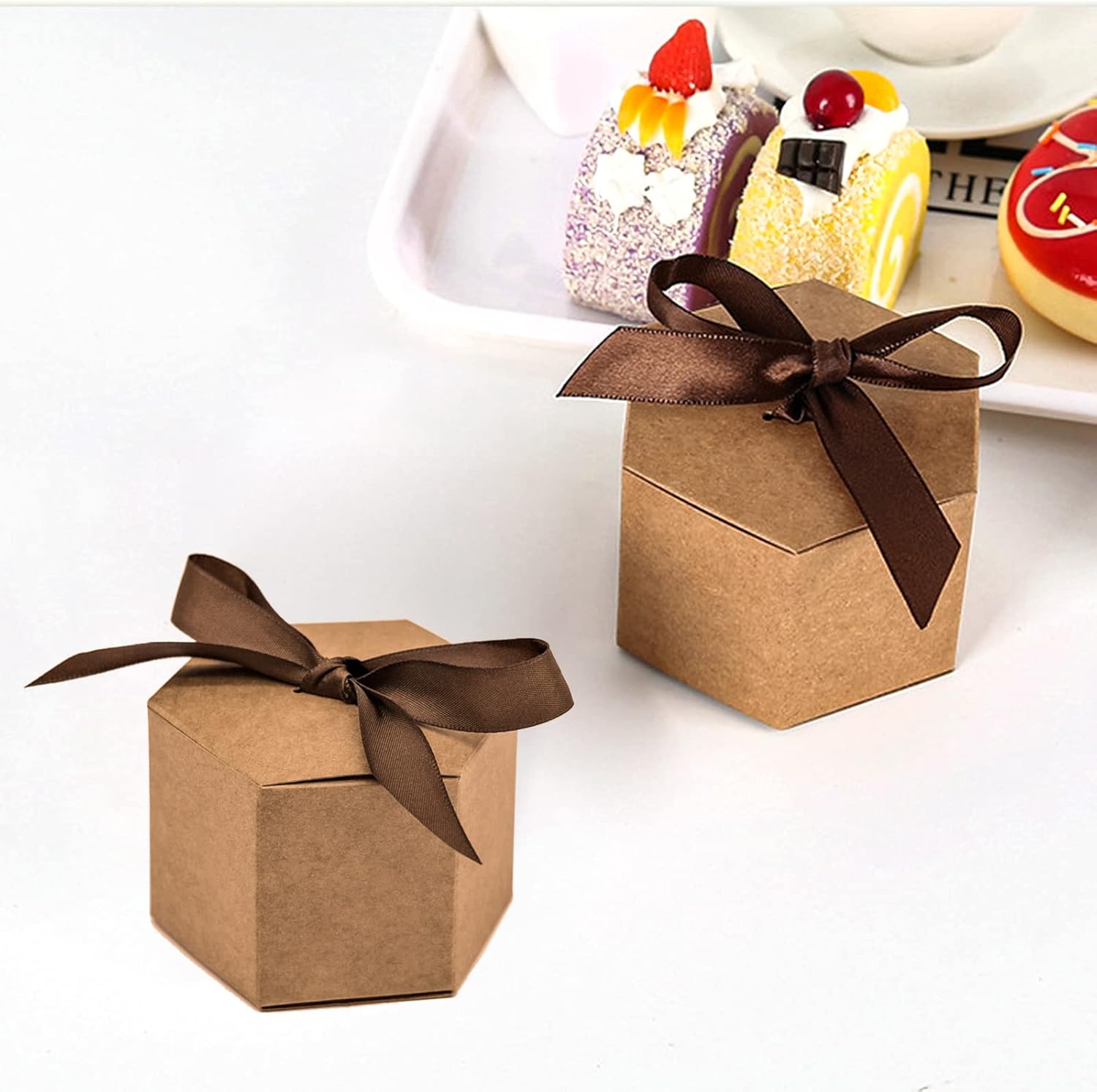 25pcs Kraft Paper Box Cardboard Favor Boxes Brown Cardboard Folding Box