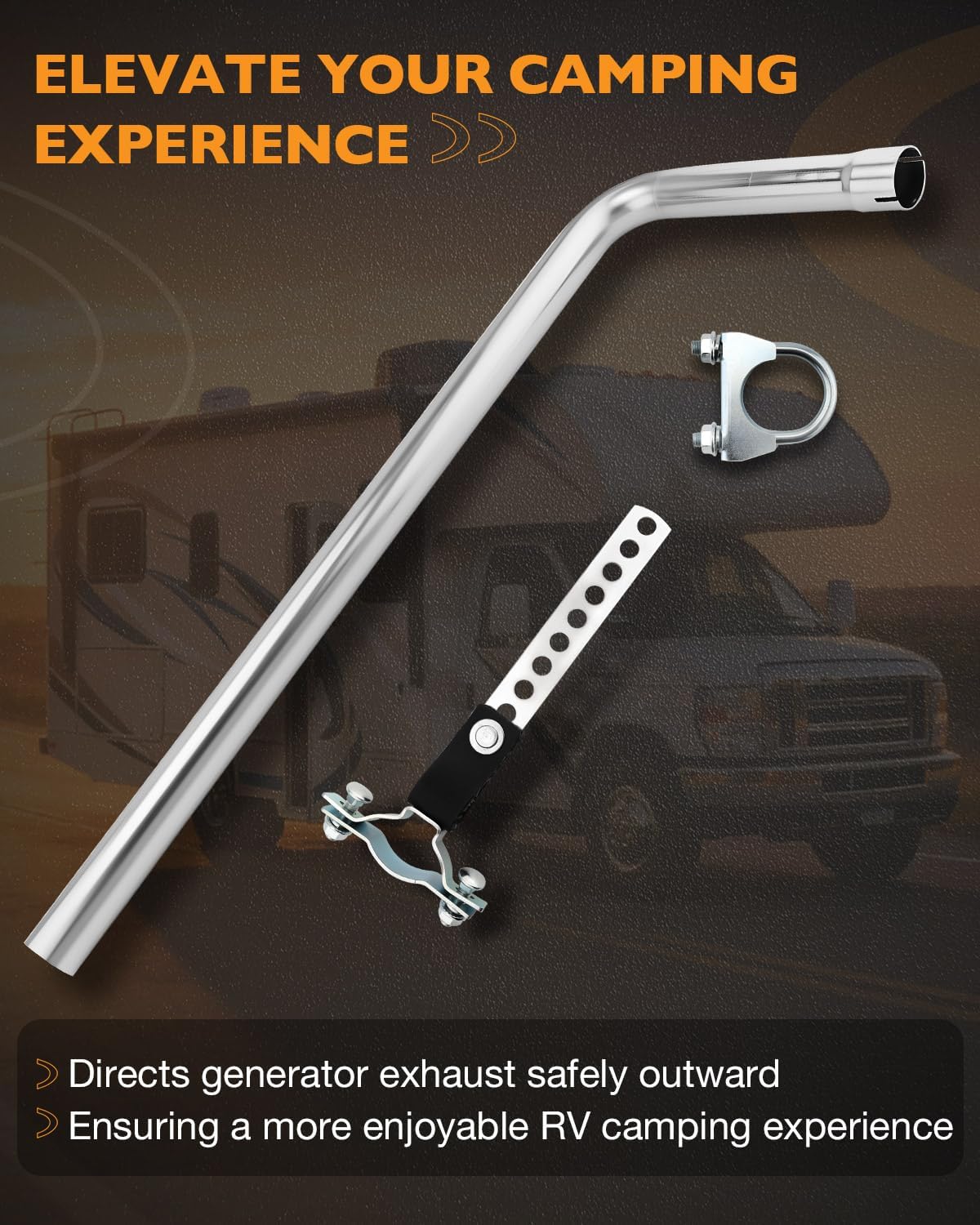 RV Tail Pipe & Generator Exhaust Kit, Compatible with Cummins Onan RV QG 5500/RV QG 7000/RV QG 6500/HGJAA/HGJAB RV Generator Models, Replaces# 155-3481-02