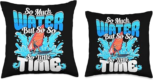 Miniatura 3 de So Much Water But So Little Time-Windsurfing Throw Pillow, 18x18, Multicolor
