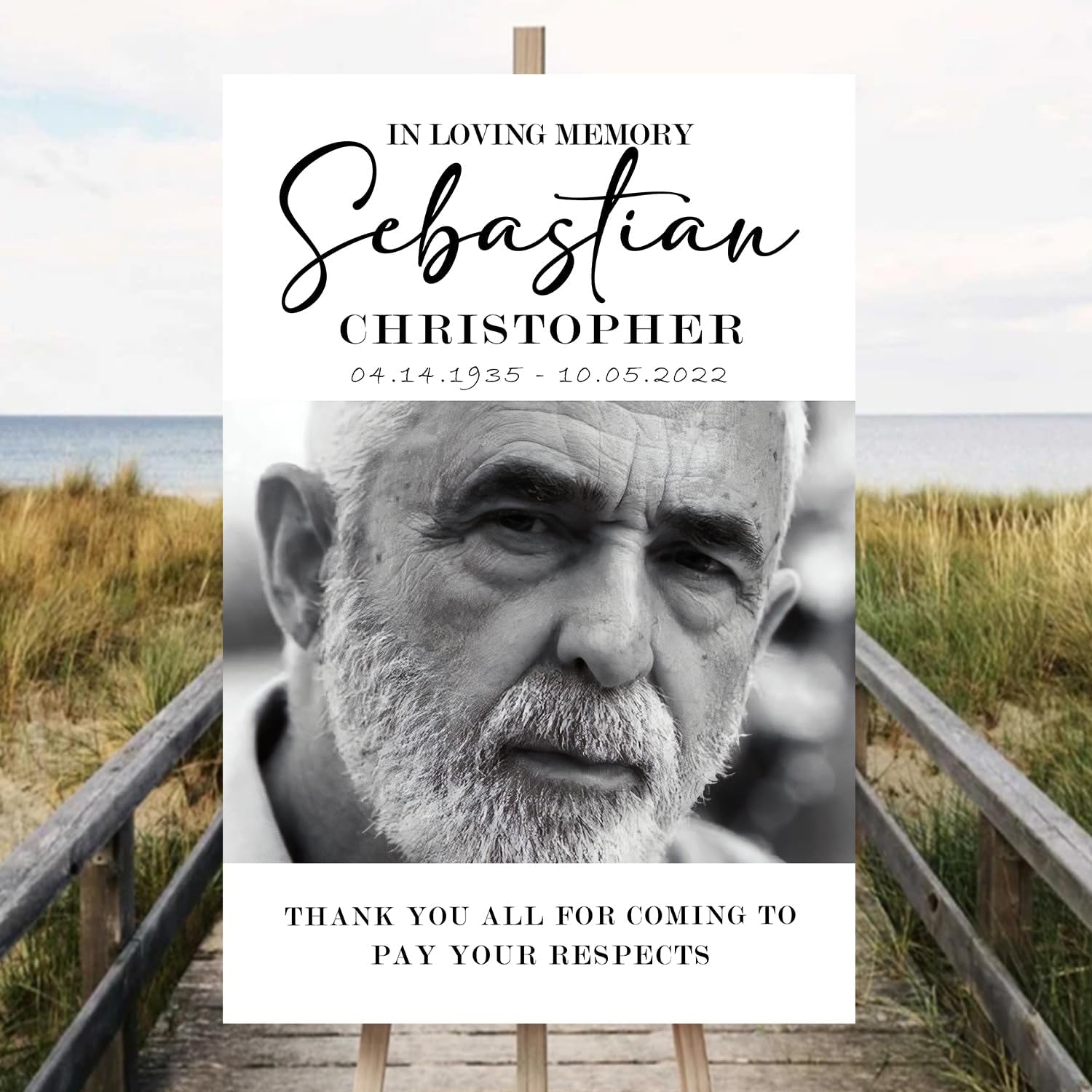 Personalized Funeral Welcome Sign, Editable Funeral Welcome Sign, Celebration of Life Decoration, Funeral Sign With Photo, Memorial Sign, Funeral Yard Sign, Full Size, #Version 1