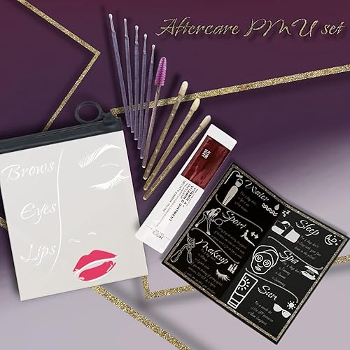 Miniatura 2 de El kit de cuidado posterior de PMU y Microblading [paquete de 25] incluye 125 aplicadores de microcepillo, 75 cepillos de labios, 25 cepillos de