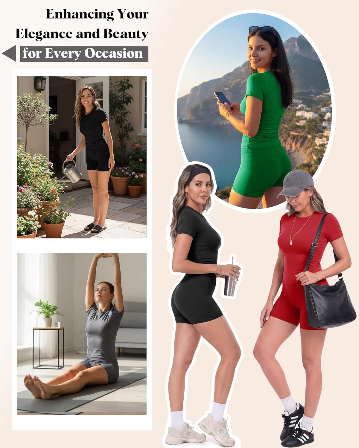 ZOOSIXX Two Piece Workout Sets for Women - Summer Outfits 2 Piece Short Gym Sets Casual Lounge Vacation Matching Clothing - Image 4