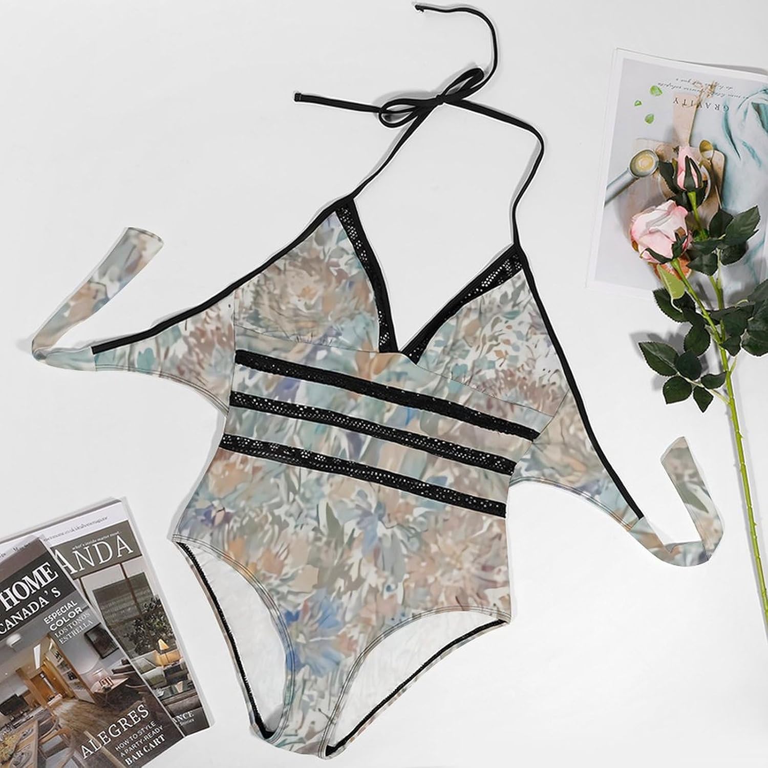 FlowersComfortable and Sexy Bikini Swimsuit, Classic and Out of Style, A Must-Have for Daily Swimming Pool
