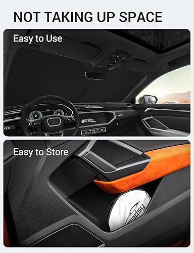 Vista 830 de Proadsy Parasol para parabrisas para BMW X1 F48 2016-2022 de 4 capas plegable, protector de parasol frontal que bloquea los rayos UV y mantiene