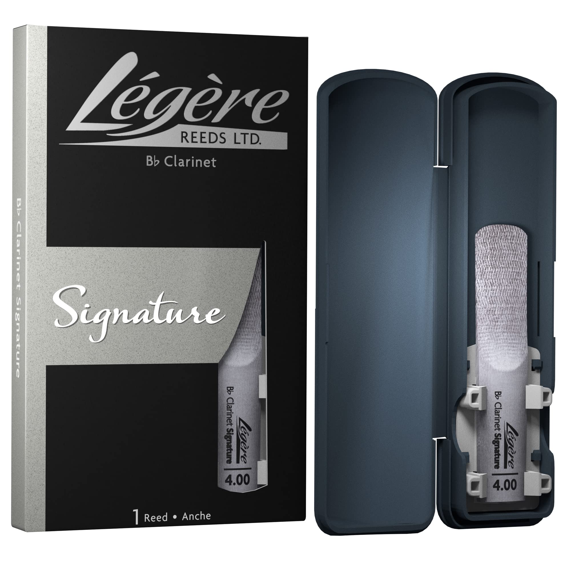 Légère Reeds - Bb Clarinet Reed, Signature, Strength 4.00 (BBSS4.00) - Premium Synthetic Woodwind Reed