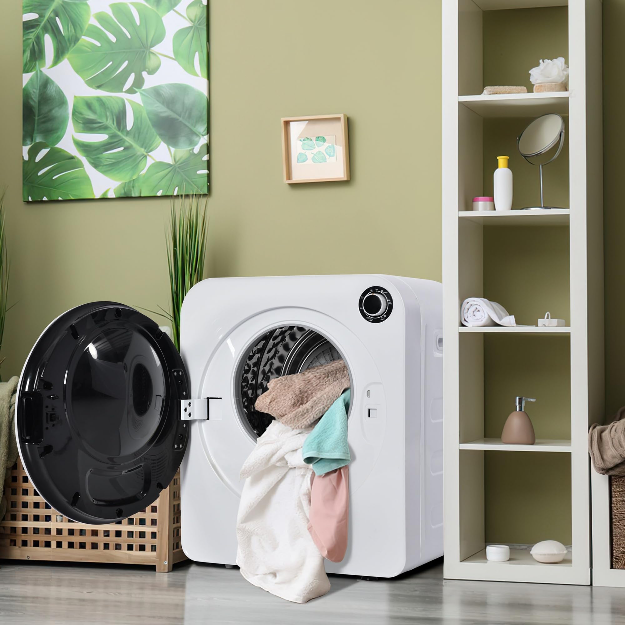 Wäschetrockner mit Abluftbetrieb, 3 kg, 830 W, Trommel, Edelstahl, Dreifach-Filtration, 5 Programme, Weiß, Überhitzungsschutz, Wandmontage, Energieklasse G, LED-Anzeige