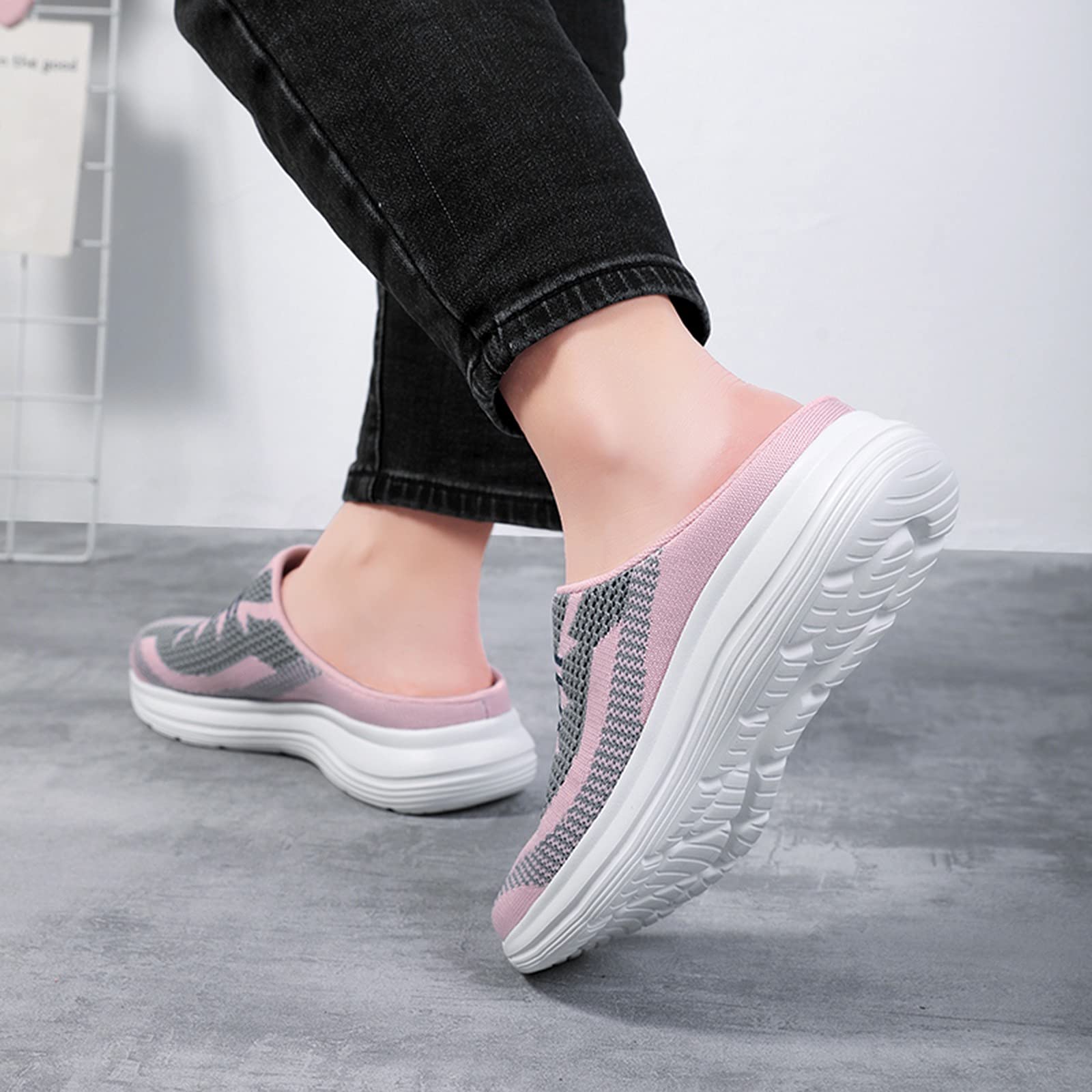Scarpe casual da donna, slip-on, scarpe sportive da donna con rete, morbide e leggere, comode, traspiranti, da jogging, antiscivolo, alla moda, scarpe estive