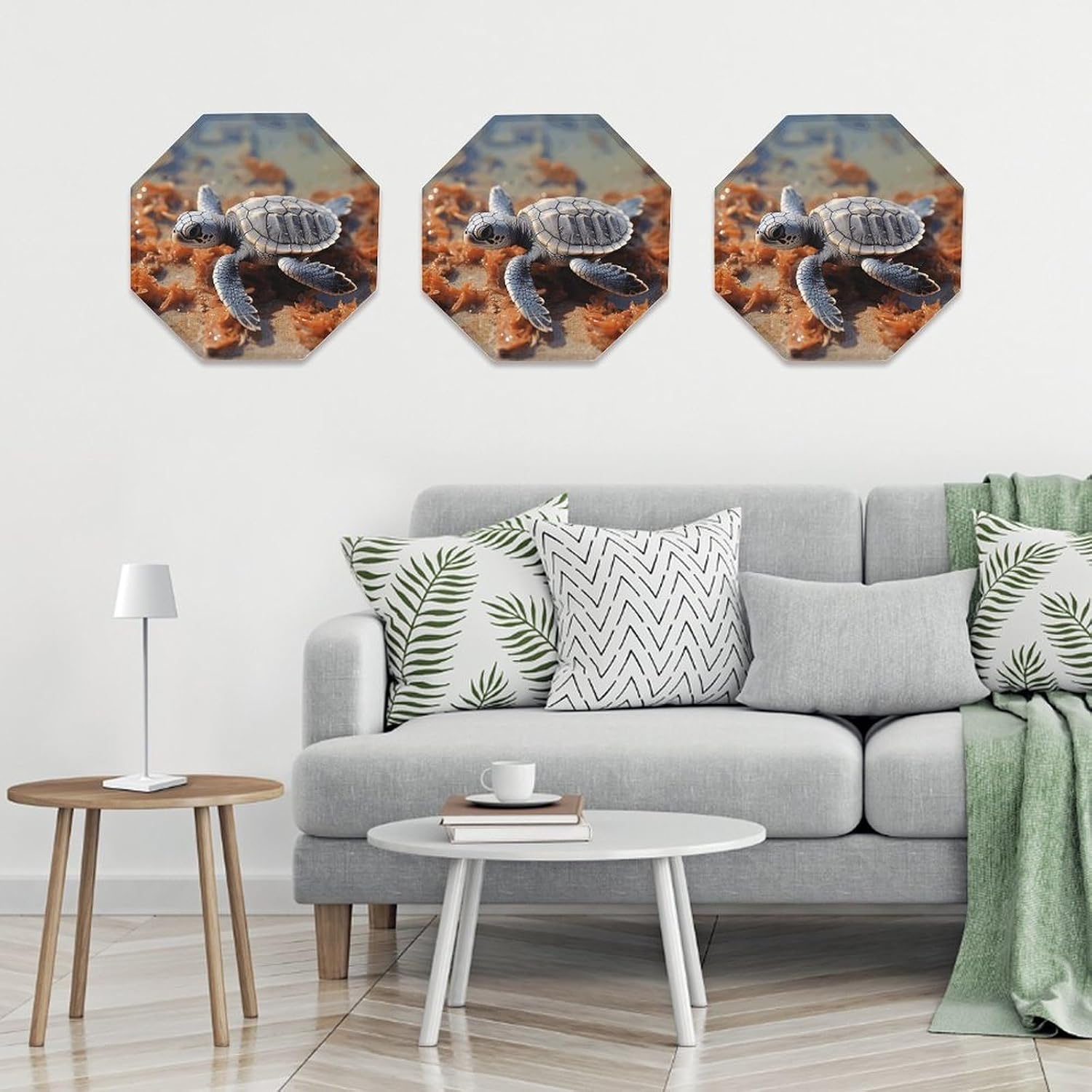 Ctagon Metal Sign for Home, Modern Display Plate for Kitchen, Cut Sea Turtle Plates Accent Hanging Wall Decorations 3PCS for Living Room, Bedroom, Hallway, Hotel